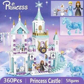 8IN1 Princese Burvju Meitenes Ledus Pils Meiteņu Draugi Sniega World Series Celtniecības Bloki, Ķieģeļi, Rotaļlietas