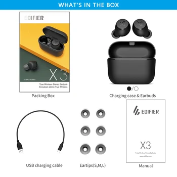 EDIFIER X3 Bezvadu Bluetooth Austiņas TWS Bluetooth V5.0 Atbalstu aptX Balss Palīgs Touch Kontroli IPX5 24 stundām Atskaņošanas