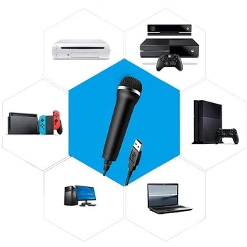 Kondensatoru Ierakstu Microfone Ultra-wide USB Vadu, Mikrofons Karaoke Mikrofons Nintendo Slēdzis Wii PS4 vai Xbox PC Dators