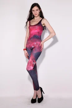 3D Iespiesti Galaxy Kosmosa Sieviešu Jumpsuits Sexy Slim Bodysuits Combishort Maillot de bain femme Vasaras Kombinezons sievietēm Catsuit