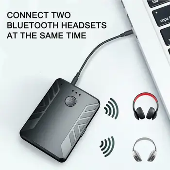 Modernizētas Bluetooth 5.0 Audio Raidītājs Uztvērējs Pāri Ar DIVĀM Austiņām 3,5 mm AUX RCA Bezvadu Adapteris TV PC Automašīnas Skaļrunis