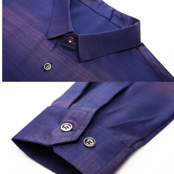 MIACAWOR 2019 Jaunā itāļu Dizaina Svītrainām Krekli Vīriešu Augstas Kvalitātes Slim Fit Sociālo Krekls ar garām Piedurknēm Camisa Masculina C453