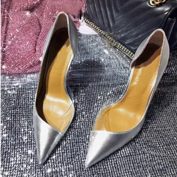 Zīmola Sexy Dāmas Plānas Papēžiem Sūkņi Smailu Purngalu Duncis Caurspīdīgs Sānu telpu Sievietēm Augsti Papēži Kāzu OLA kurpes 12CM OO-20