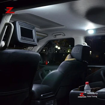 Ideāla Balta Canbus LED spuldzes interjera + pielāgota saulessarga light + licence plate lampas Nissan Patrol Y61 Y62 2000-2019