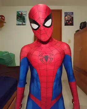 PS4 Peter Parker Cosplay Kostīmu Zentai Supervaronis 3D Drukas Likra Spandex Bodysuit Uzvalks Jumpsuits Halloween Custome Pieaugušo/Bērnu