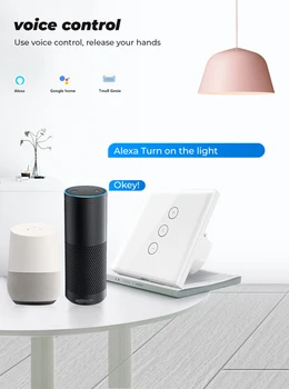 10.A Tuya Smart WiFi Sienas Pieskāriena Bezgalīgo apgaismojuma intensitātes Slēdzi Stikla Paneli Bezvadu Es Standarta Strādāt Ar Google Home Un Alexa