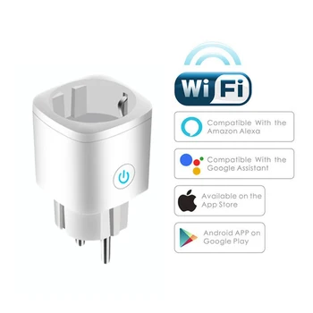 Smart WiFi Spraudņa Adapteris, 16A Remote Balss Kontroles Kontaktligzda Laika Funkcija ar Bezvadu Ligzda Strādāt Ar Alexa, Google Home