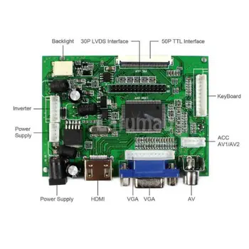 Latumab HDMI VGA 2AV LCD Vadītāja Kuģa, Lai LP171WP5 1440x900 Izšķirtspēju 17inch LCD Ekrānu