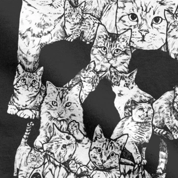 Unikāls Kaķis Galvaskausa Skelets Biedējošu T-Krekls Vīriešu Kokvilnas Topi, T Krekls Kaķēns Goth Gotu, Punk Halloween Tees Streetwear