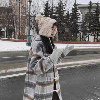 2019 jaunu Trušu Kažokādas Trikotāžas krievijas Cepure Siltā Ausu Atlokiem Ziemas Bomber Sieviešu Cepure Lidotājs Trapper Sniega Slēpošanas Cepures Ziemas Kažokādas