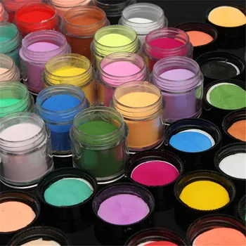 24 krāsas, izsmalcināti mirdzoši manikīra mākslas kopumu, akrils UV nepievelk putekļus 3D DIY nail pulveris
