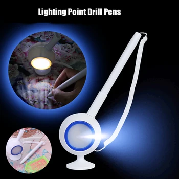 DIY Apgaismojums Punkts Urbt Pildspalvas 5D LED Diamond Krāsošanas Pildspalvas Galda Lampas krustdūrienu Izšūšanas Piederumus