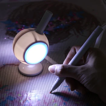 DIY Apgaismojums Punkts Urbt Pildspalvas 5D LED Diamond Krāsošanas Pildspalvas Galda Lampas krustdūrienu Izšūšanas Piederumus