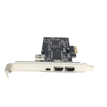 XT-XINTE PCIe 3 Pieslēgvietu Firewire 1394A Izplešanās PCI Express IEEE 1394 Adapters Kontrolieris 2 x 6 Pin Un 1 x 4 Pin Uz Darbvirsmas