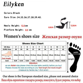 Eilyken ir 2021. Jaunu Dizainu Rudens augstpapēžu kurpes Sandales, Sūkņi 12.5 CM Modes Norādīja Toe Siksnu Sprādzes Gladiator Tievu Papēdi Kurpes Sieviete