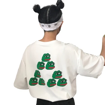 YouGeMan 2020. gada Vasaras T-krekls Sievietēm Apģērbu korejas Ulzzang Harajuku Drukāt Mānīšanās Varde Īsām Piedurknēm T-krekli Sieviete Smieklīgi Tshirt