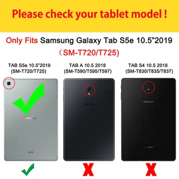 Case For Samsung galaxy tab S5e 10.5 2019 SM-T720 SM-T725 T720 Segtu Būtiska Tablete Daudzfunkciju Karti, Flip Stends, Shell Capa +Dāvana