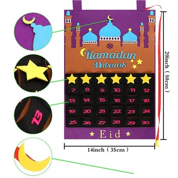 Ir 2021. Jaunākās Eid Mubarak 30days Adventes Kalendārs Karājas Jutos Atpakaļskaitīšanas Kalendārs Bērniem Dāvanas Ramadāna Puse Rotājumi Piederumi