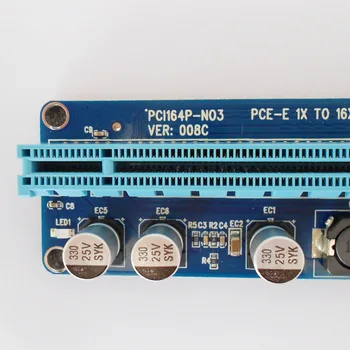 Uzlabot Izdevums VER008C Stāvvadu PCI-E 1x, lai 16x Stāvvadu Karti LED USB 3.0 PCI-E 6pin Barošanas BTC Asic Bitcoin Miner Antminer Ieguves