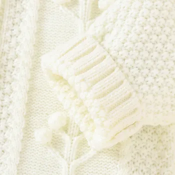 Jaunu bērnu Trikotāžas džemperis mētelis Jaundzimušā bērna Baby Meitene Zēnu Ziemas Jaka, Silta Pogu Mētelis Adīt Outwear Džemperis korejas modes Y4