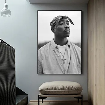 Tupac Shakur 2PAC Kanvas Glezna Reperis Zvaigžņu Plakātu Hip Hop Mākslas Glezniecības Moder Sienas Dekori Plakāti Sienas, Attēlus Mājas Dizains