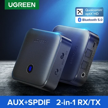 UGREEN Bluetooth 5.0 Uztvērējs, Raidītājs aptX HD CSR8675 TV Austiņas Optiskā 3.5 mm SPDIF Bluetooth AUX Audio Adapteri