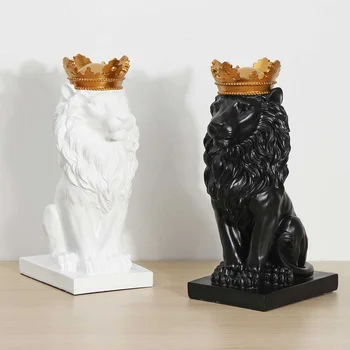 Sveķu Anotācija Lauvu Skulptūru Vainagu Lauvas Statuja Apdares Rokdarbu Lion King Modelis Mājās Ziemassvētku Rotājumi Statuetes