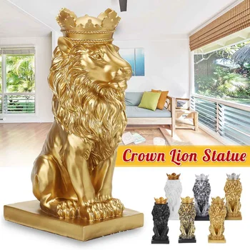 Sveķu Anotācija Lauvu Skulptūru Vainagu Lauvas Statuja Apdares Rokdarbu Lion King Modelis Mājās Ziemassvētku Rotājumi Statuetes