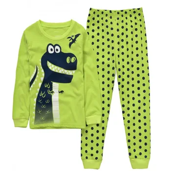 TUONXYE Bērnu Pidžamas Karikatūra Dinozauru Pidžamas Komplekts Bērniem Pijama Infantil Zēni Naktsveļu Kokvilnas Meitenes ar garām Piedurknēm Sleepwear Uzvalks