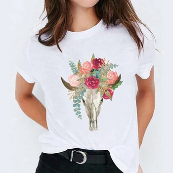 T-krekli, Tops Sievietēm, Ziedu Akvarelis Ziedu 90. gadu Tendenci Apģērba Izdrukāt Lady Sieviešu Grafiskais T Krekls Dāmas Sieviešu Tee T-Krekls
