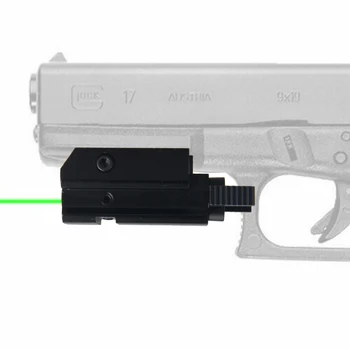 Zaļā/Sarkanā Medību Lāzera Redzes Jomu 20mm Picatinny Weaver Ieroci Dzelzceļu Pistole Glock Headgun Zemās Orbītas Punktu Apjomu Ar Akumulatoru