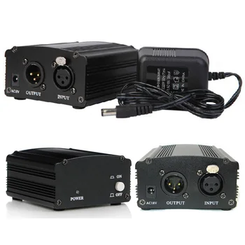 48V Phantom Power Adapteris Veltīta Kapacitāte Ierakstīšanas Mikrofons Skaņas Karti, K Dziesma Mikrofons Ārējo Adapteri Konvertētājs