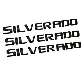 3Pcs Black SILVERADO Aizmugurējās Durvis Žetons par Chevy Plāksnītē Liftgate Vēstules Emblēmu