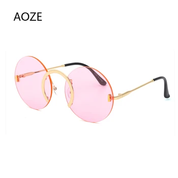 Ir 2021. Modes Kārtas Bez Apmales Saulesbrilles Sieviešu Luksusa Zīmolu Dizainera Unikālo Deguna Gredzenu, Saules Brilles Vintage Bezrāmju Toņos Vīriešiem
