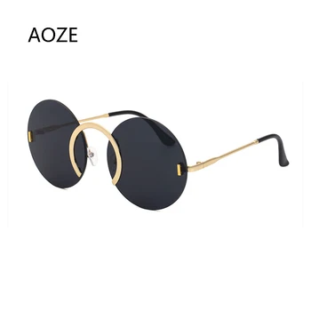 Ir 2021. Modes Kārtas Bez Apmales Saulesbrilles Sieviešu Luksusa Zīmolu Dizainera Unikālo Deguna Gredzenu, Saules Brilles Vintage Bezrāmju Toņos Vīriešiem