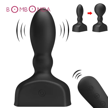 Piepūšams Anālais Vibrators Paredzēts Vīriešiem Masturbator 12 Ātruma Bezvadu Tālvadības Anālais Dildo Vibratoru Pieaugušu Vīriešu Prostatas Massager