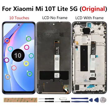 Raugee Oriģinālo Displeju Xiaomi Mi 10T Lite 5G LCD 10 Pieskaras Ekrāna Mi 10T 10 T Lite 5G M2007J17G Displeja Nomaiņa