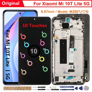Raugee Oriģinālo Displeju Xiaomi Mi 10T Lite 5G LCD 10 Pieskaras Ekrāna Mi 10T 10 T Lite 5G M2007J17G Displeja Nomaiņa