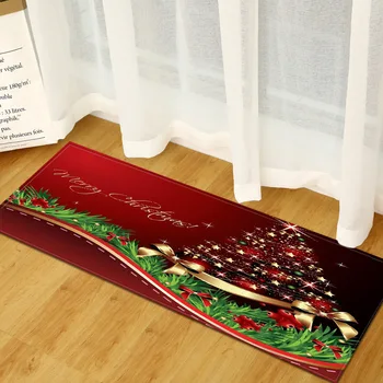 Priecīgus Ziemassvētkus Paklāju Virtuves Mat Ilgi Sloksnes Guļamistaba Ieejas Doormat Mājas Grīdas Apdare, Dzīvojamā Istaba, Vannas Istaba Neslīdošs Paklājs