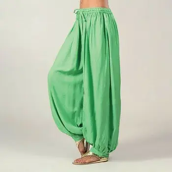 Tīrtoņa Krāsu Gadījuma Plaša Kāju Bikses Plus Lieluma Sievietēm Vaļīgas Bikses Garās Bikses Deju Elastīgs Viduklis Mīksts Modāla Mājas Bikses