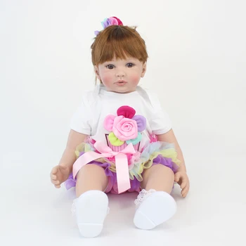 60cm Silikona Atdzimis Bērnu Lelle, Rotaļlietas, Piemēram, Nekustamā Vinila Princese Toddler Bērnu Lelles Meitenēm Bonecas Dzimšanas dienas Dāvanu Klāt Spēlēt Māja