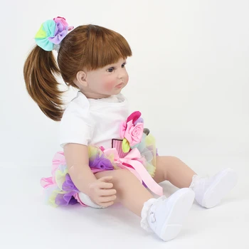 60cm Silikona Atdzimis Bērnu Lelle, Rotaļlietas, Piemēram, Nekustamā Vinila Princese Toddler Bērnu Lelles Meitenēm Bonecas Dzimšanas dienas Dāvanu Klāt Spēlēt Māja