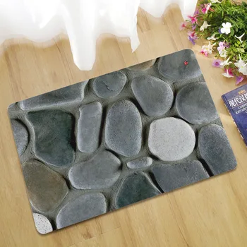 Multi-izmērs printed akmens vannas istabas paklājs vannas paklājiņu komplekts 3D iespiesti vannasistabas grīdas gumijas paklājs