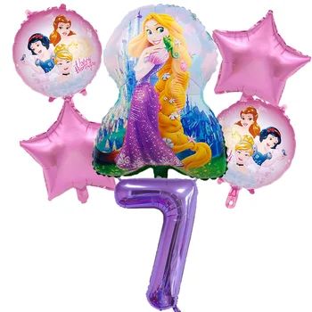 6pcs seksīgā Princese Folijas gaisa Balons Vienu gadu Dzimšanas dienas svinības Apdare Puses Piegādes Baby Dušas 32inch Digitālo Balonu Vairumtirdzniecība