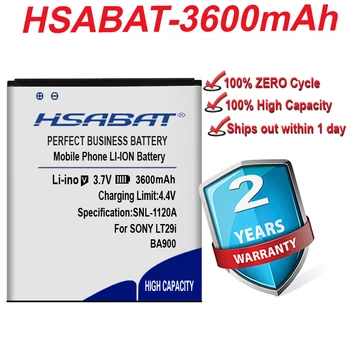 HSABAT 3600mAh BA900 Akumulators Sony Xperia TX LT29i J ST26i L S36h C2104 C2105