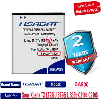 HSABAT 3600mAh BA900 Akumulators Sony Xperia TX LT29i J ST26i L S36h C2104 C2105