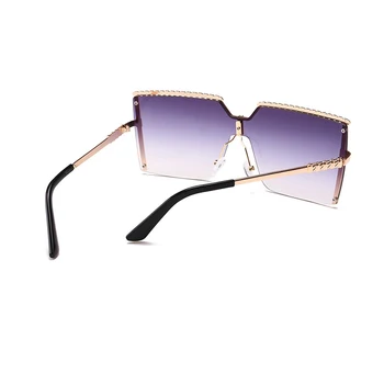Lielgabarīta slīpumu, saulesbrilles sieviešu Laukumā Flat Top Sarkana Zīmolu Saulesbrilles Sieviešu Modes Toņos Skaidrs, Lēcas, brilles UV400