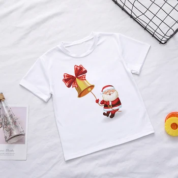 Gadījuma Vasarā Bērniem Zēnu T Krekls Santa Claus Koka Aļņa Kawaii Drukāšanas Ziemassvētku Krekls Jauki Īsām Piedurknēm Modes Baby Girl Topi