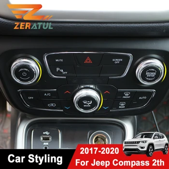 Zeratul Jeep Compass 2017 - 2020 Automašīnu Gaisa Kondicionieris Slēdzis Slēdža Pogu Apdari Vāka Gredzens Automātisko AC Piederumi