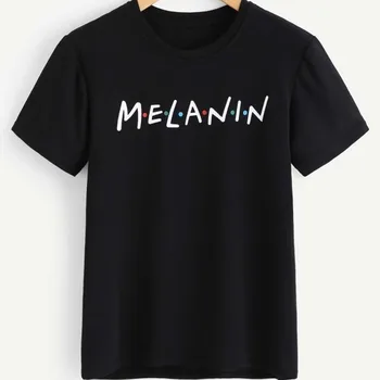 Melanīna Draugiem TV šovs parodija T-Krekls Sievietēm Melna meitene lepnums iespiesti tee modes cute vasaras topi